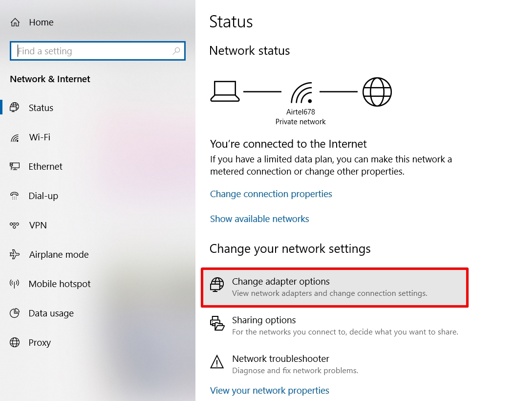 change adapter options | Tutes Club